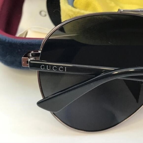 New ? Original Gucci Blue Pilot Unisex Sunglasses GG0043SA  display picture 2